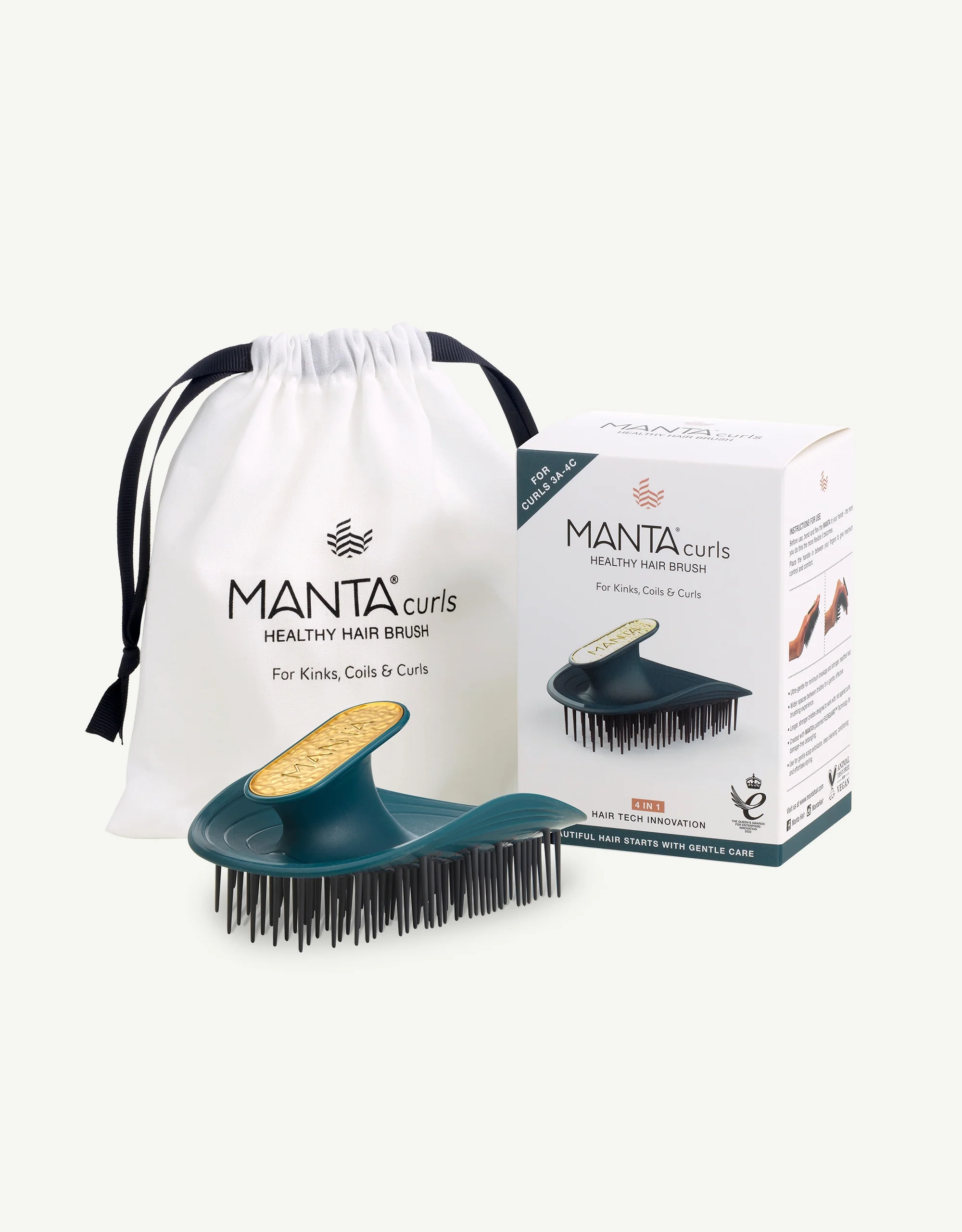 Manta Curls Hair Brush - Soft Teal - Image 2